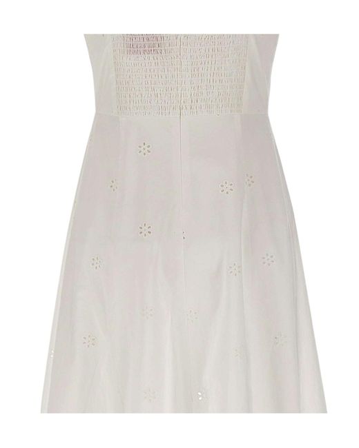 Mc2 Saint Barth White Embroidered Dress