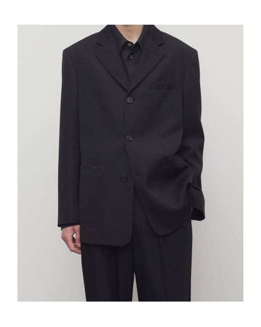 The Row Black Caelum Three-Button Patch-Pocket Jacket for men