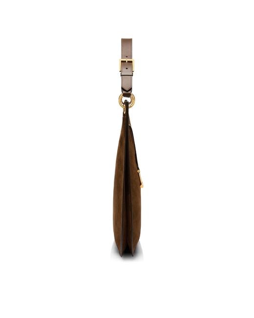 Tom Ford Brown Large T-Signature Shoulder Bag