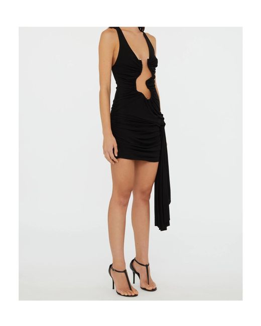 Christopher Esber Black Salacia Ruched Mini Dress