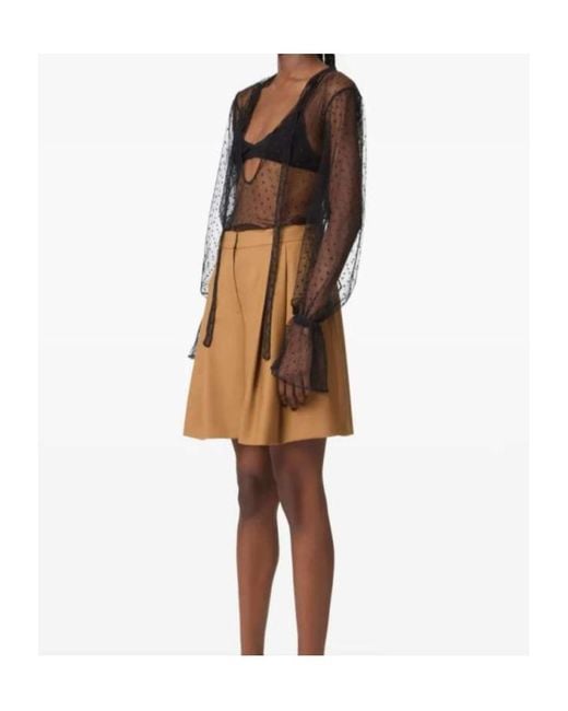 Nina Ricci Brown Highwaisted Shorts With Folds