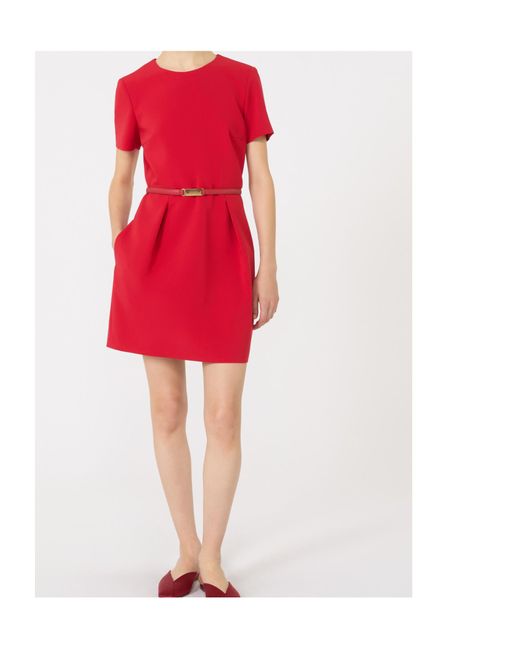 Max Mara Red Cady Mini Dress