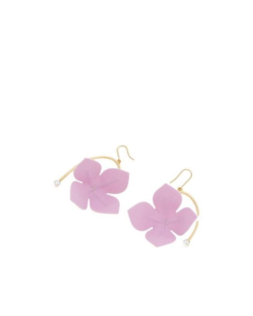 Marni Pink Poplin Flower Hook Earrings