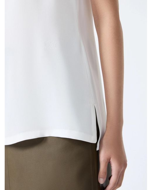 Max Mara White Scoop Neck Sleeveless Tank Top