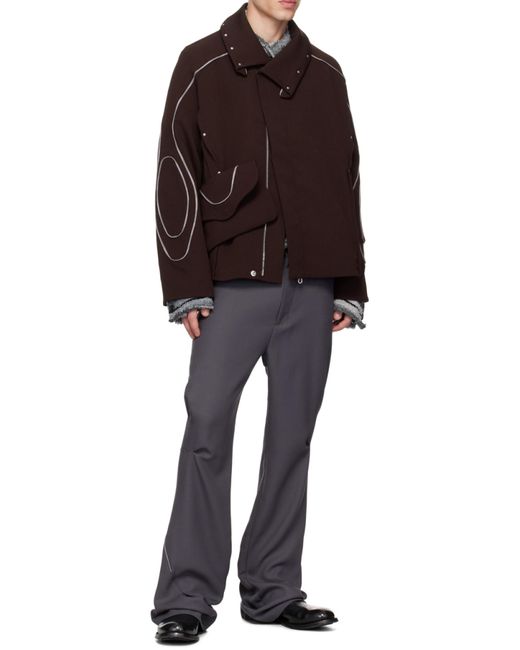 Kiko Kostadinov Blue Contrast-Stitching Straight-Leg Pants for men