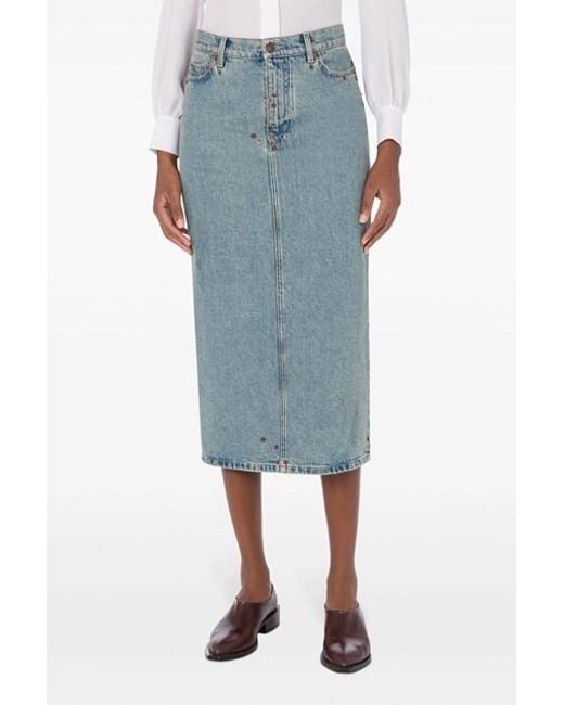 Moschino Blue Denim Midi Skirt