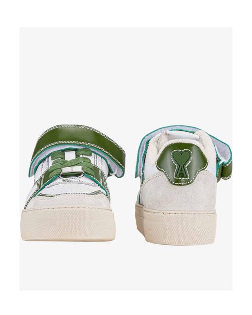 AMI Green Ami De Coeur Low-Top Sneakers for men