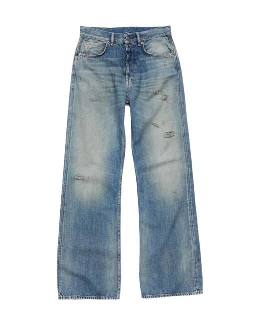 Acne Blue Relaxed Straight-Leg Jeans