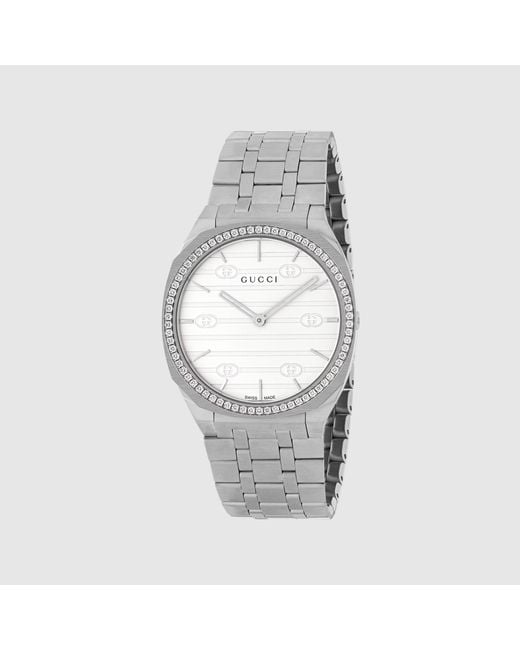 Gucci Gray 25H Watch, 34Mm