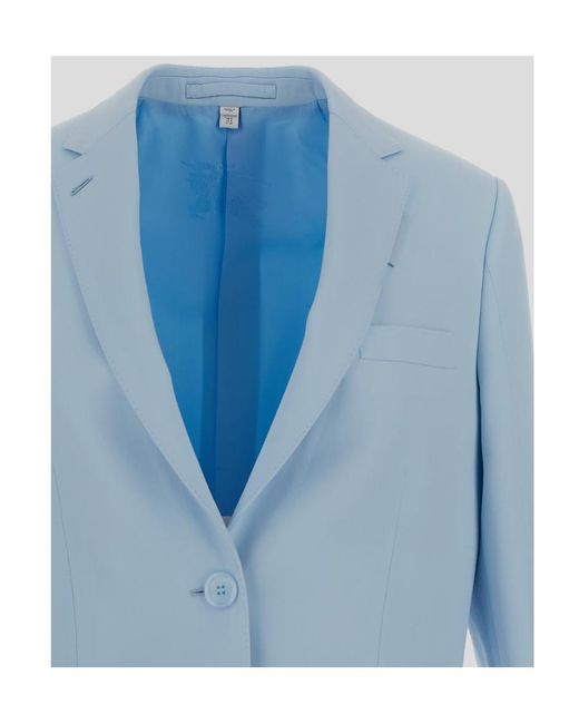 Burberry Blue Single Breasted Tailored Blazer