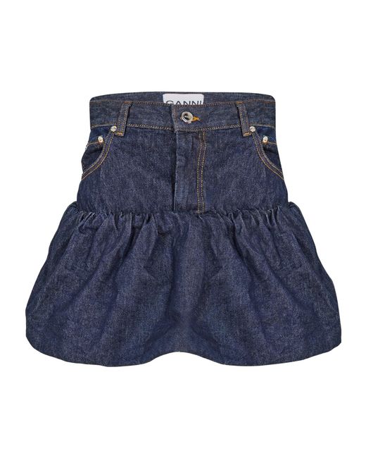 Ganni Blue Short Bubble Skirt