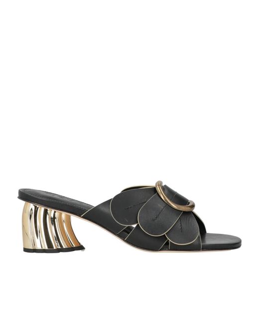 Farm Rio Black Metallic Heel Sandals