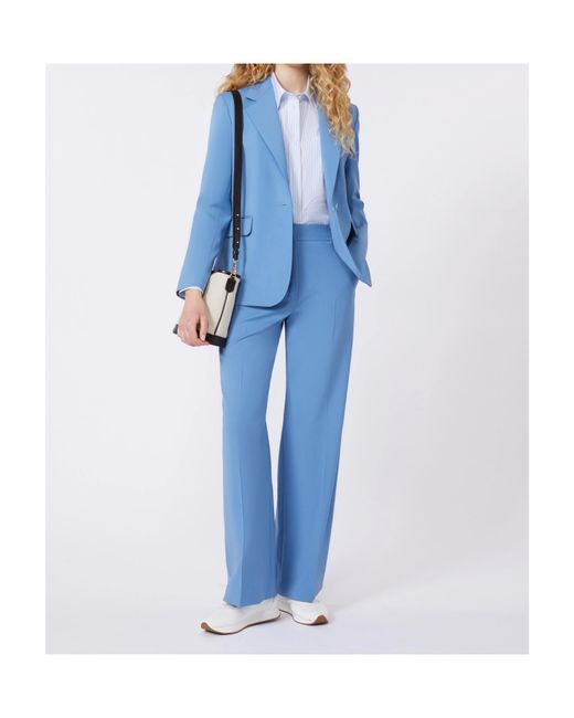 Weekend by Maxmara Blue Virgin Wool Blazer