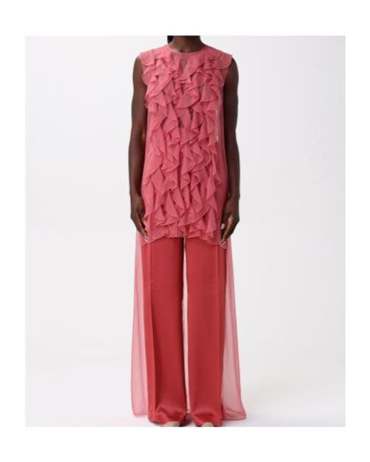 Alberta Ferretti Pink Ruffled Top