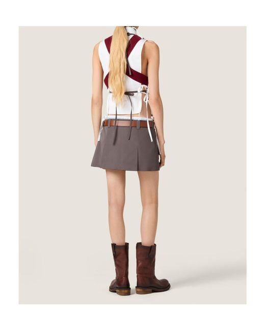 Miu Miu Brown Poplin Mini Skirt