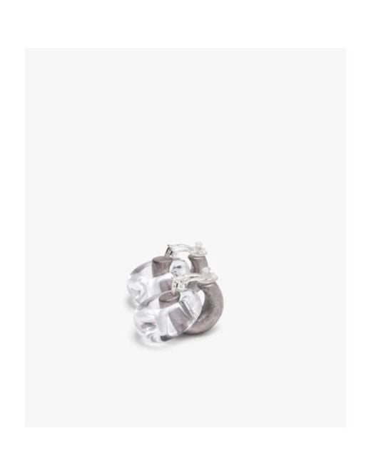 Monies White Havana Interlocking Hoop Earrings
