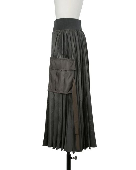 Sacai Gray Nylon Twill Skirt
