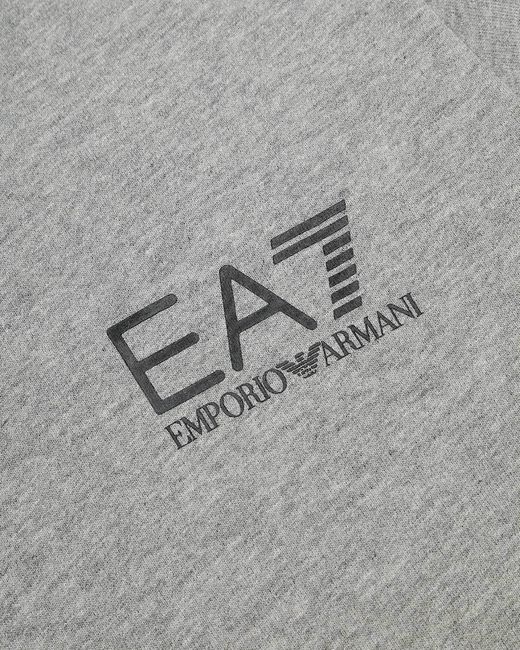 EA7 Gray Logo Printed Hooded Casual Jacket for men