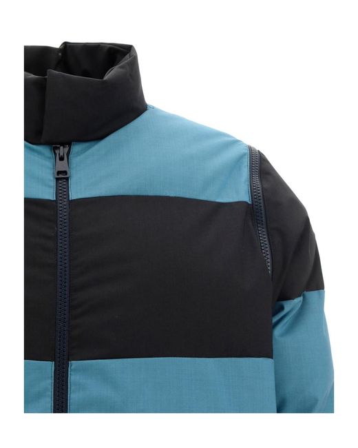 Sunnei Blue Striped Zipper Down Jacket for men