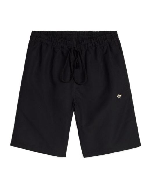 Song For The Mute Black X Adidas 007 Logo-Embroidered Side-Stripe Shorts for men