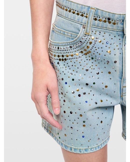 Zadig & Voltaire Blue Denim Shorts With Belt Loops