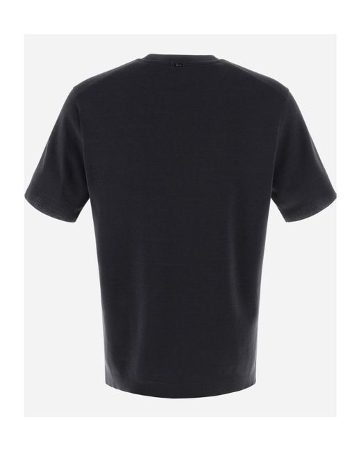 Herno Black Short-Sleeved Crewneck T-Shirt for men