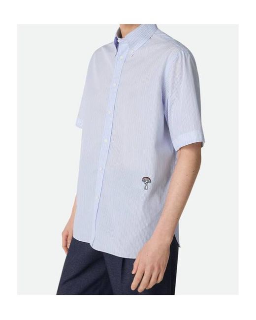 Bottega Veneta Blue Stripe Poplin Shirt for men