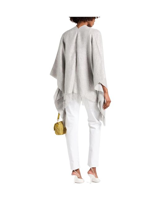 Brunello Cucinelli White Metallic Tassel Cape