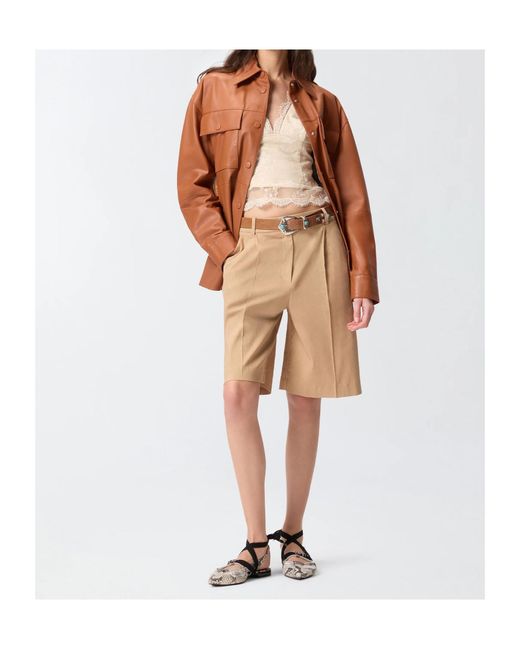 Pinko Natural Bryana Tailored Bermuda Shorts