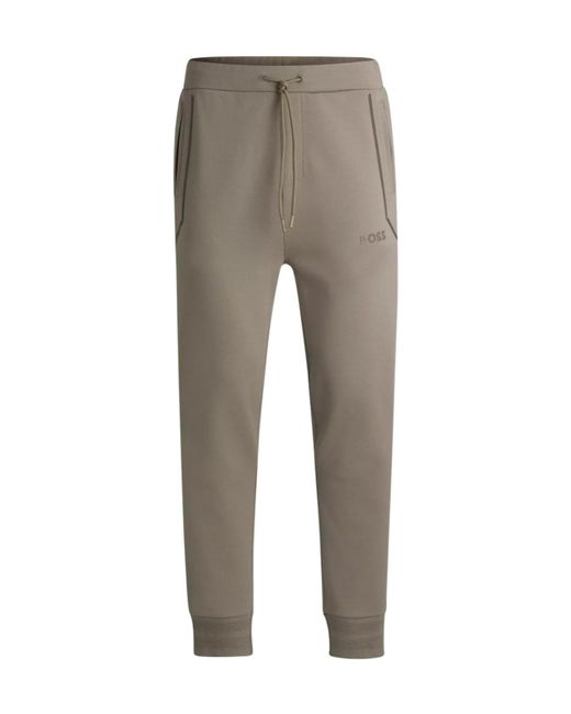 Boss Gray Boss Signature Logo Jogging Bottoms for men