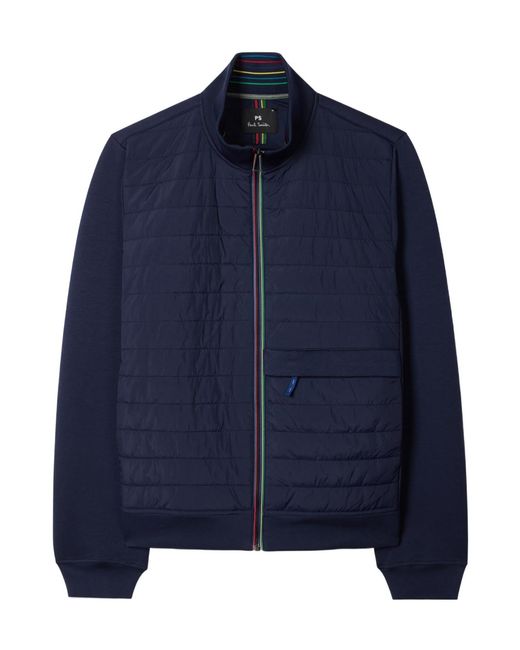 Paul Smith Blue Ps Paul Smith Quilted Front Jacket for men