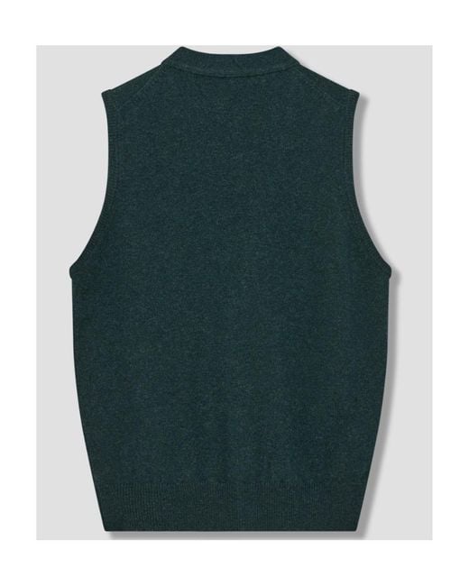 Drake's Green Sleeveless Cardigan for men