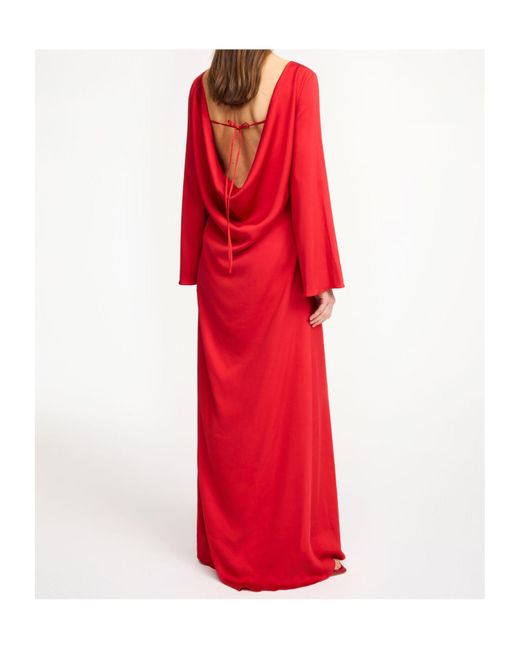 By Malene Birger Red Draped Back Dress