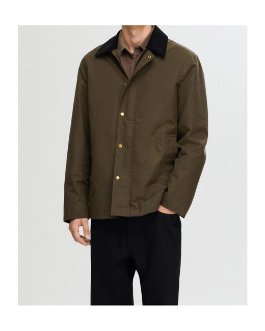 SELECTED Green Lapel Long Sleeve Casual Jacket for men