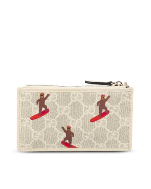 Gucci White Printed Gg Key Case