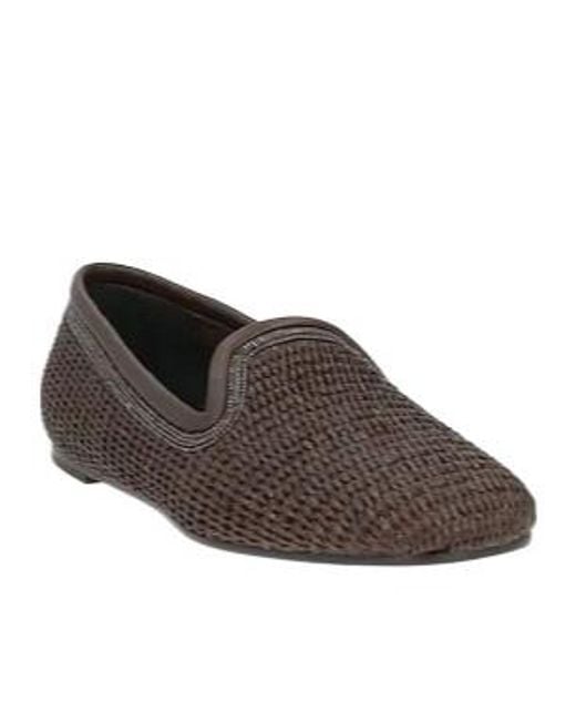 Brunello Cucinelli Brown Round Toe Solid Color Slippers