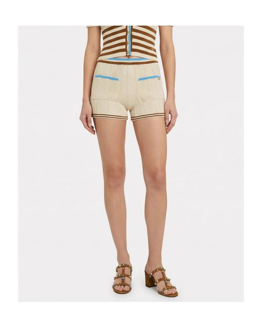 Valentino Natural Vlogo-Detail Shorts