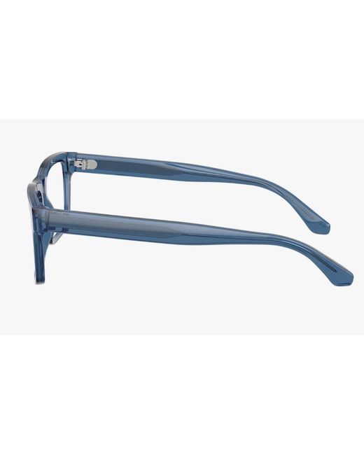 Emporio Armani White Rectangular Frame Glasses for men