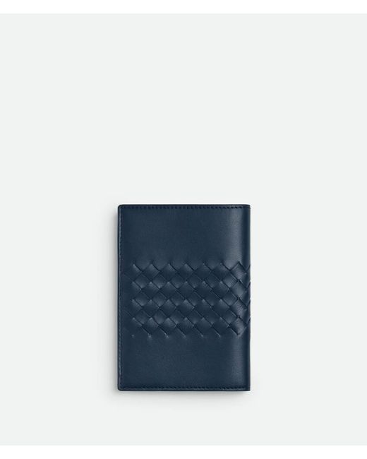 Bottega Veneta Blue Intrecciato Piccolo Passport Case for men