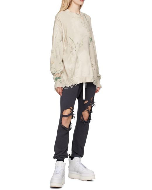 R13 White Chunky Leather Sneakers