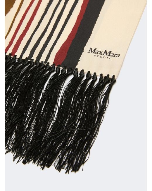 Max Mara White Tassel Scarf