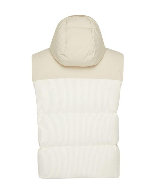 Moncler White Bentu Logo Down Vest for men