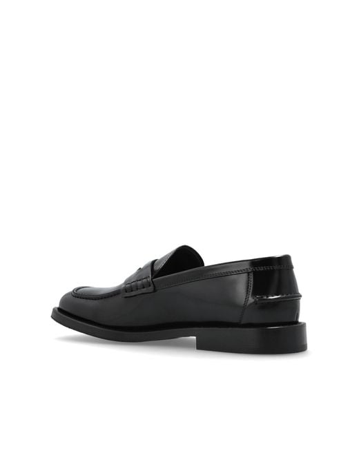 Moschino Black Square Toe Loafers for men