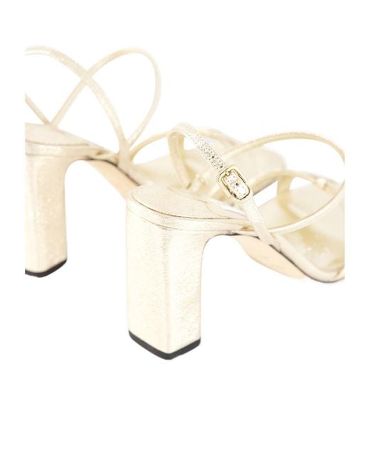 Jimmy Choo Natural Elsy 85 Block Heel Sandals