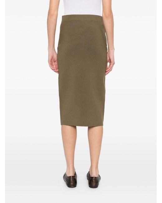 Max Mara Green Stretch Viscose Pencil Skirt