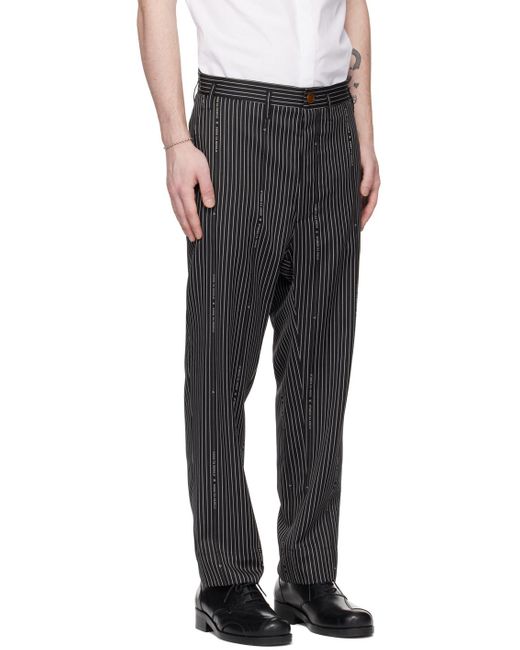 Vivienne Westwood Black Striped Casual Pants for men