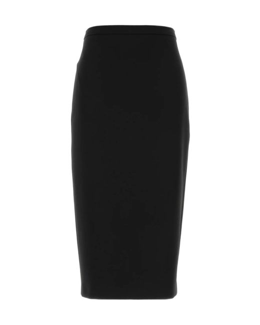 Max Mara Black Back-Slit Skirt