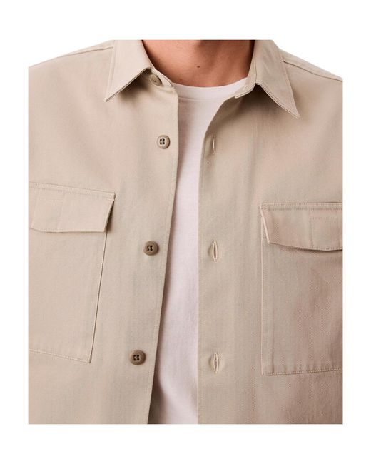 Calvin Klein Blue Cotton Twill Utility Overshirt for men