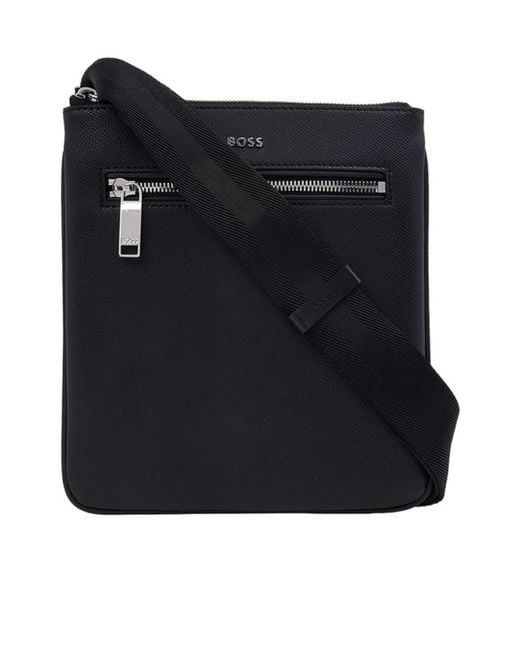 Boss Black Logo-Lettering Messenger Bag for men