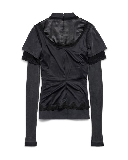 Balenciaga Black Layered Long-Sleeved Top